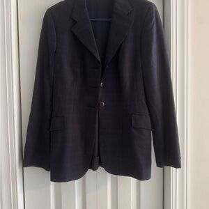 Plaid Navy Blue Grand Prix Show Coat